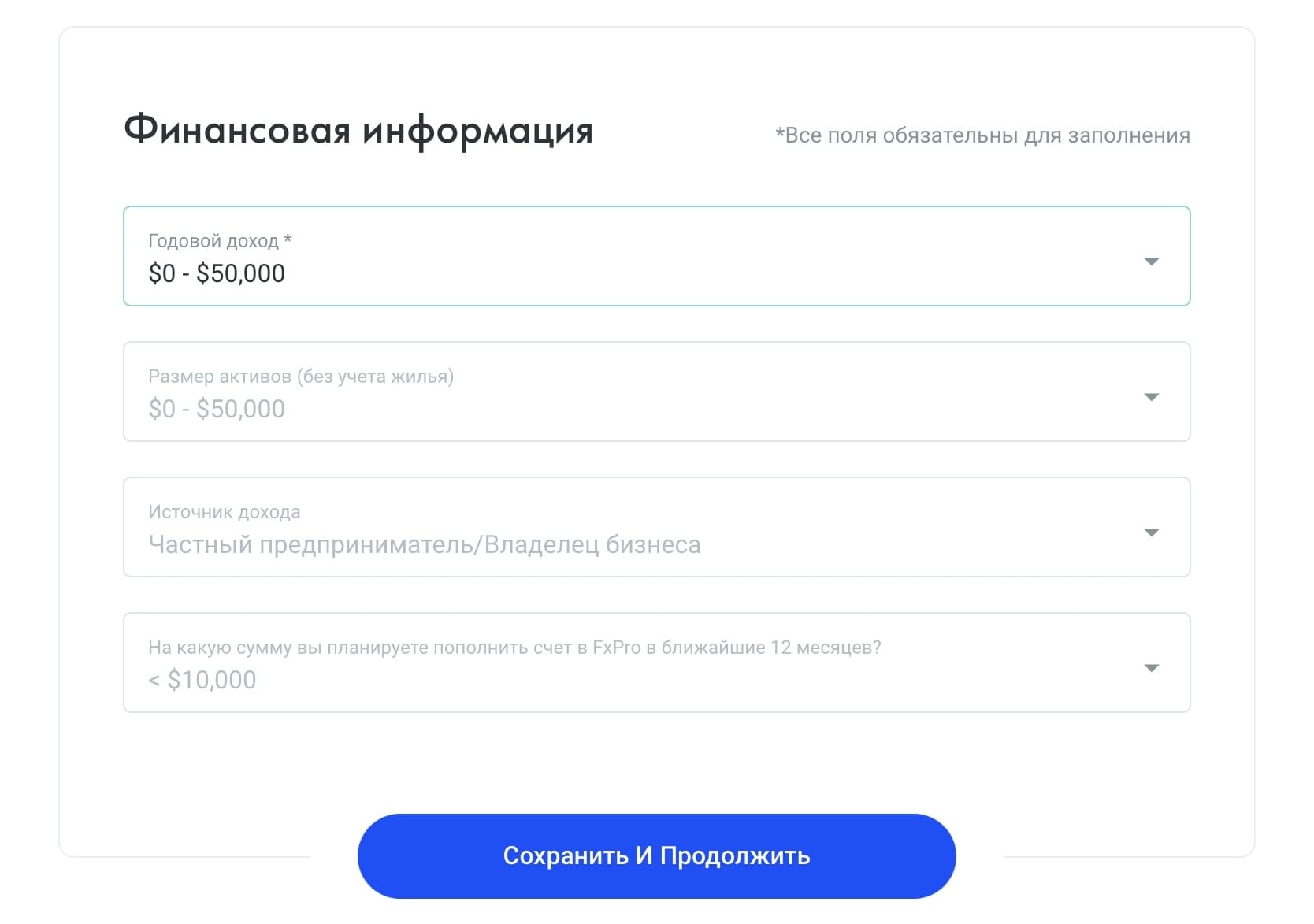 Данные о доходах