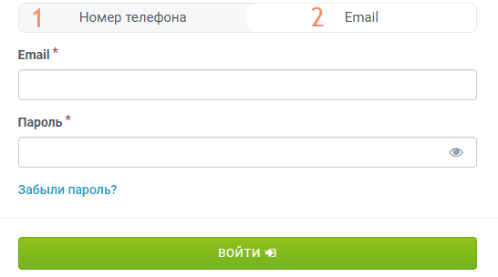 Форма для регистрации Forex4you