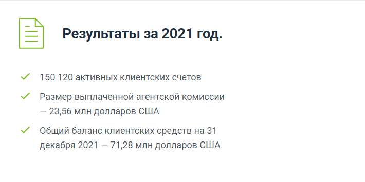 операционные показатели компании за 2021 год