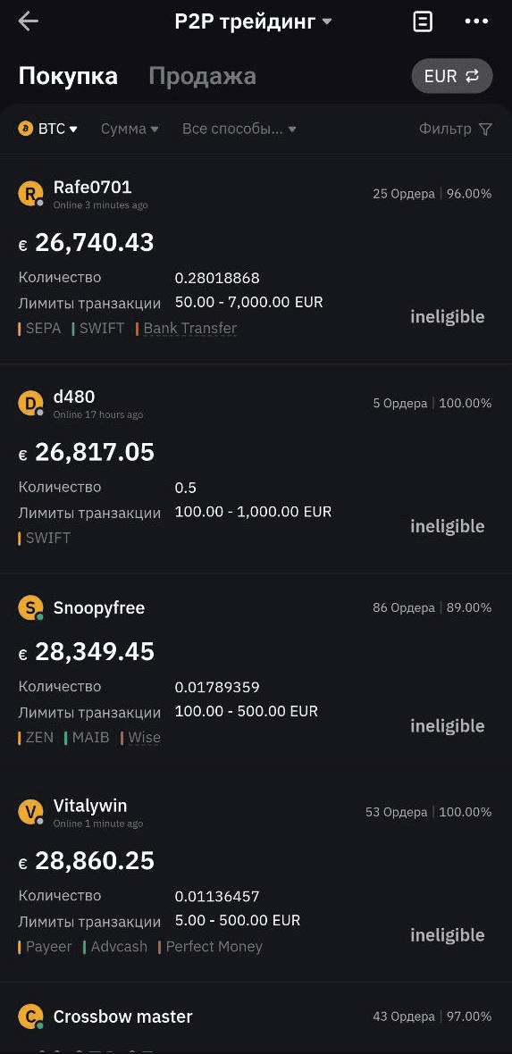P2P-трейдинг на Bybit