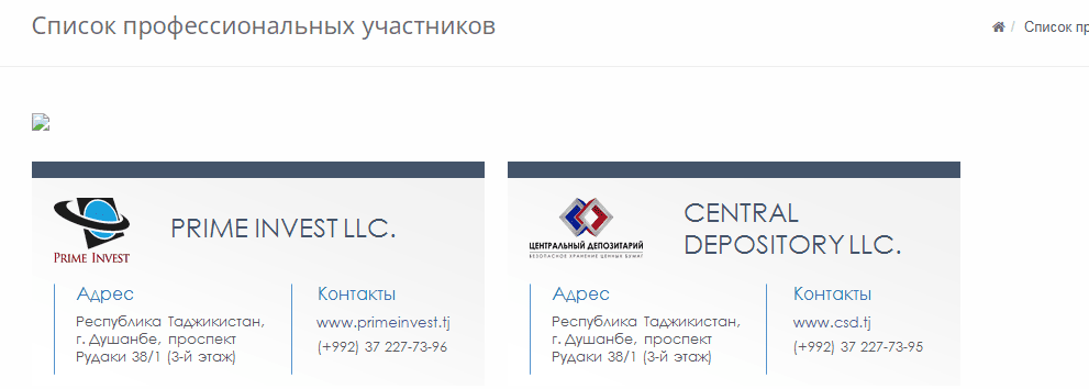 Список профессиональных участников биржи CASE