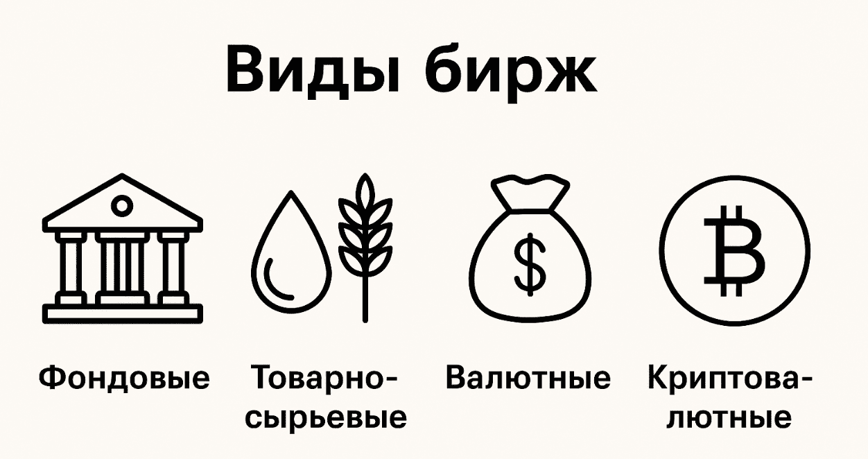 Виды (классификация, разновидности) биржи