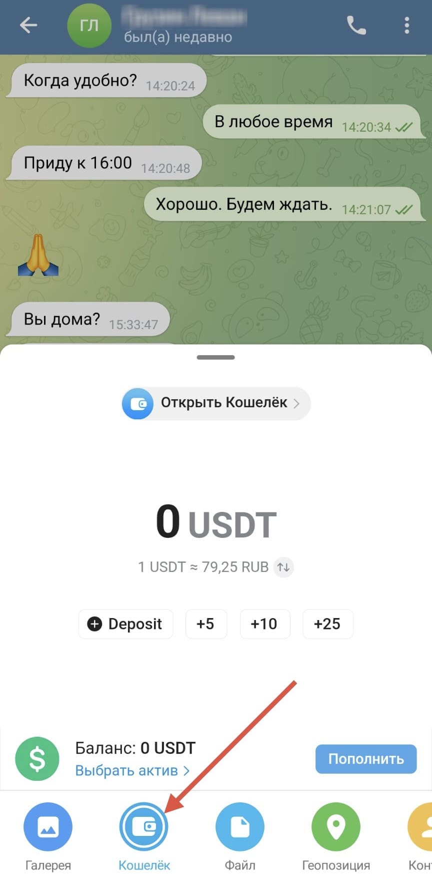 Кошелёк в чате Телеграм