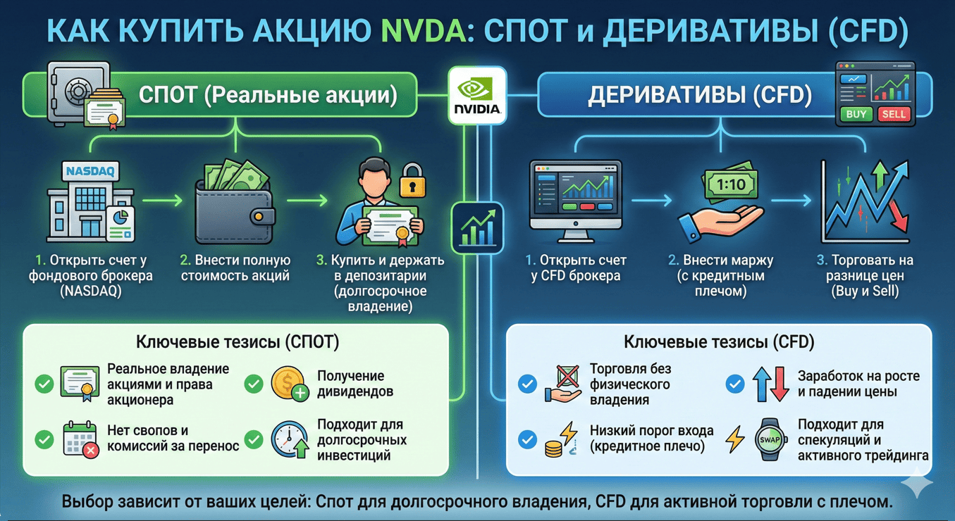 Два способа купить акцию NVDA