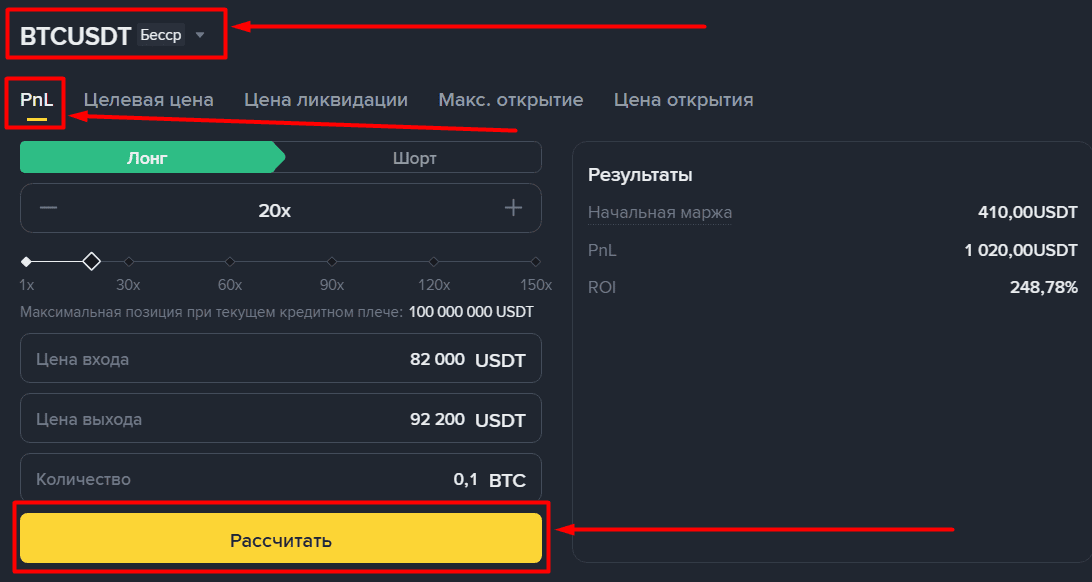 Калькулятор Binance PnL