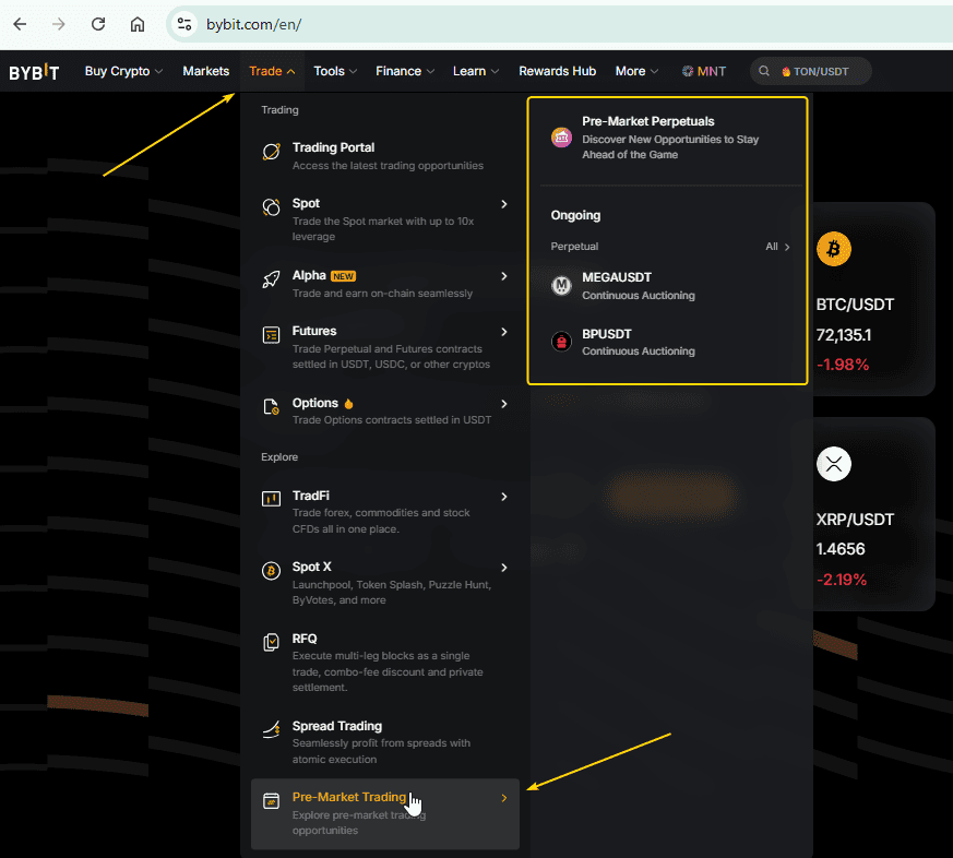 Премаркет на Bybit