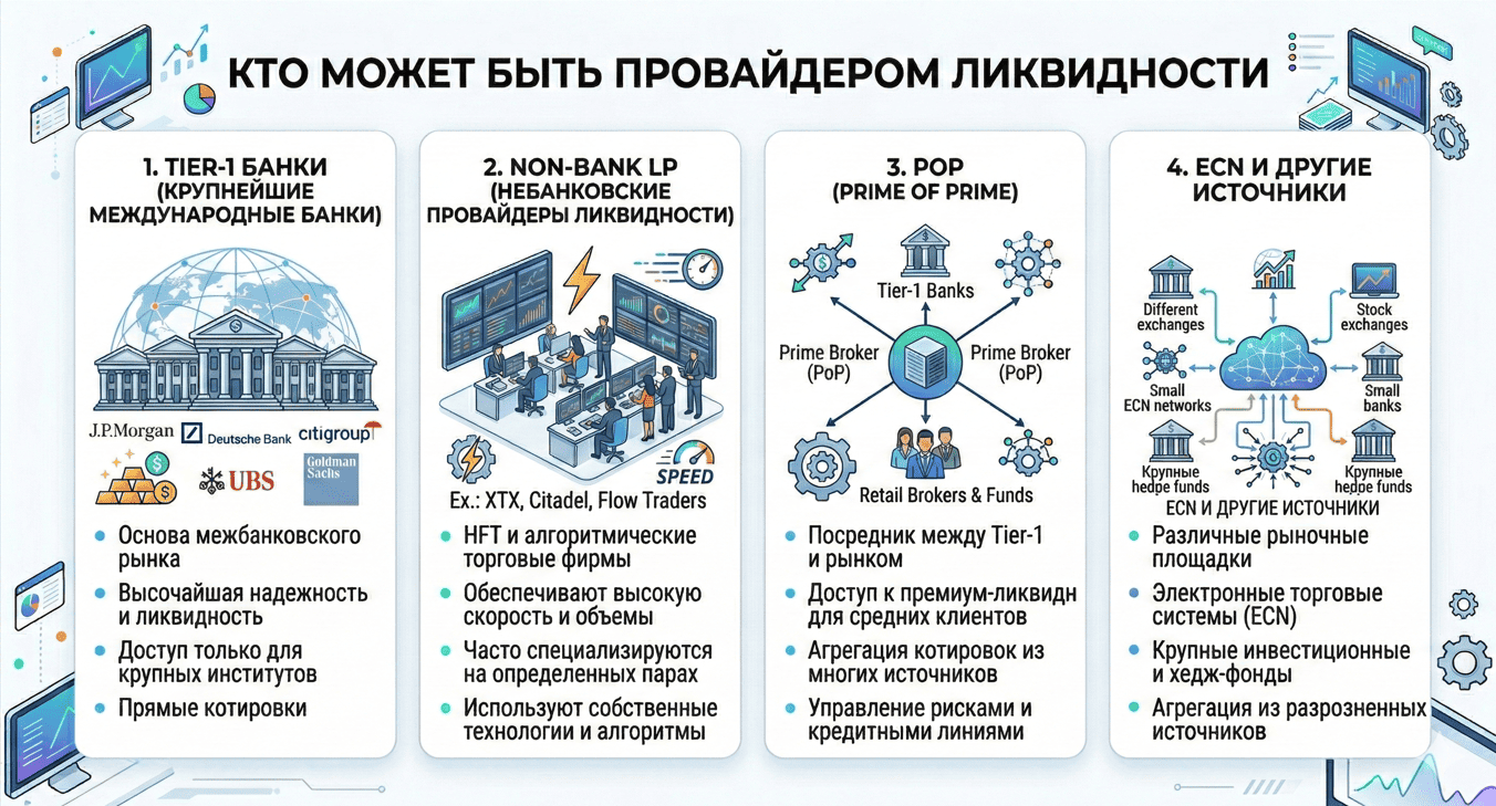 Кто может быть поставщиком ликвидности